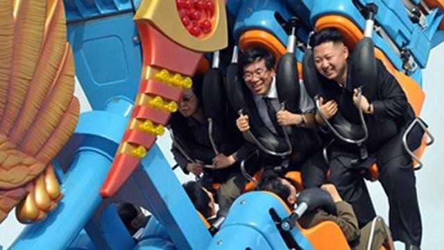 Nhà lãnh đạo Triều Tiên Kim Jong Un tại một khu vui chơi ở Bình Nhưỡng. Ảnh: Straitstimes