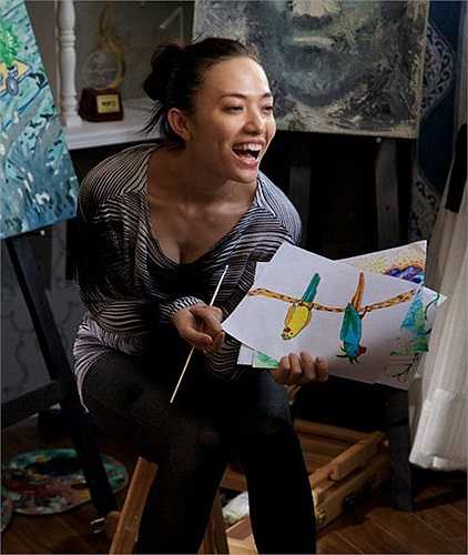 Ngoài ca hát, đóng phim, viết sách, Tinna Tình là một người rất có khiếu trong lĩnh vực hội hoạ.