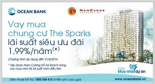 Vay mua chung cư The Sparks lãi suất ưu đãi 1.99% năm