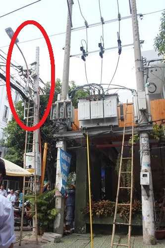 Cột điện nơi nhân viện điện lực bị điện giật