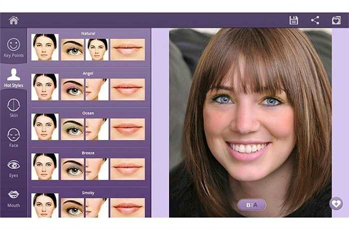 Perfect 365 Bạn có thể thay đổi màu da, kích thước mắt, màu sắc răng cũng như nụ cười trên khuôn mặt một cách hoàn hảo theo ý muốn. Xong Perfect 365 phù hợp với những bức ảnh cận cảnh mặt, ngược lại với ảnh phong ảnh hoặc tập thể, việc chỉnh sửa sẽ rất khó khăn và hầu như ít tác dụng vì các nét bị nhòe.