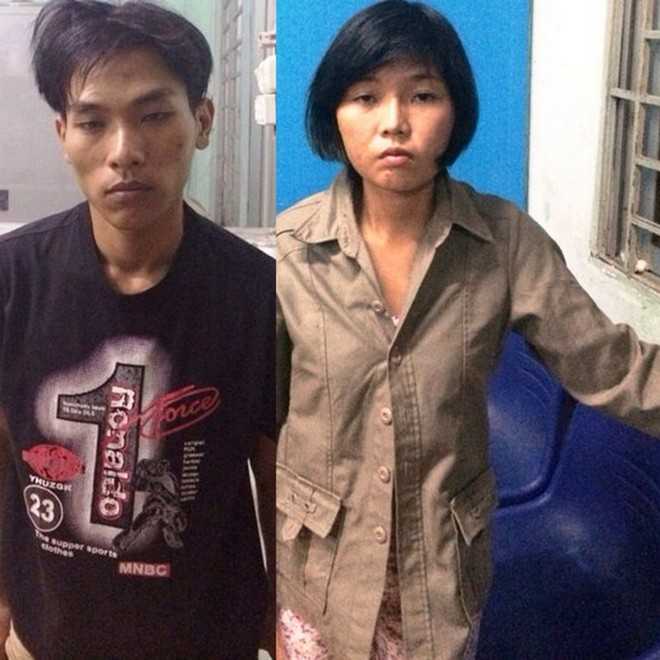  2 vợ chồng Tùng-Thanh đang bị công an bắt giữ.
