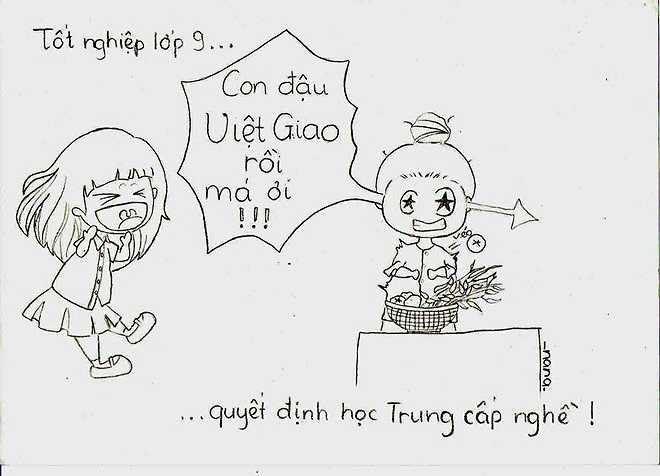 Với nét vẽ ngộ nghĩnh, đáng yêu, bộ ảnh khắc họa khá rõ tâm trạng rất sinh viên từ ngày đầu được ba mẹ dẫn đến trường nhập học, vui mừng khi đi trễ không được vào lớp, những khoảnh khắc tại phòng giám thị, khóc lóc khi thi lại… Bộ ảnh này đã nhanh chóng lan tỏa và được bạn trẻ thích thú.