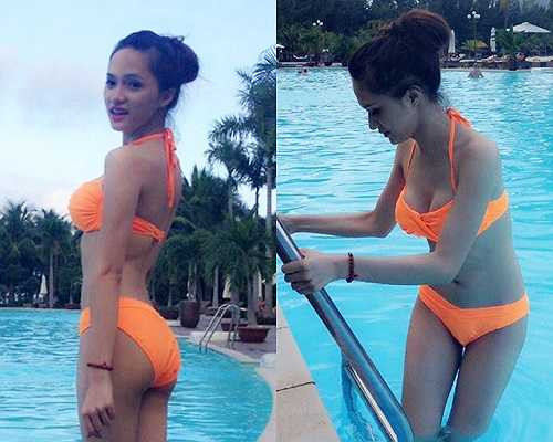 Những hình ảnh mặc bikini của Hương Giang đã khiến khán giả 'phát sốt'.