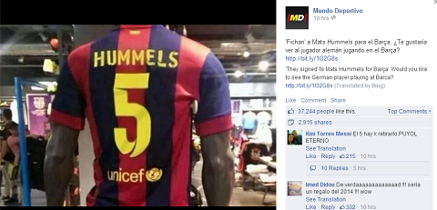 Hình ảnh trên trang Facebook của tờ Mundo