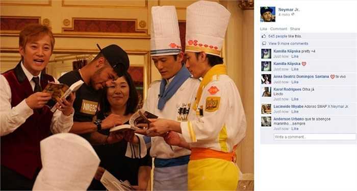 Neymar khoe hình ảnh tại Nhật Bản lên facebook của mình.