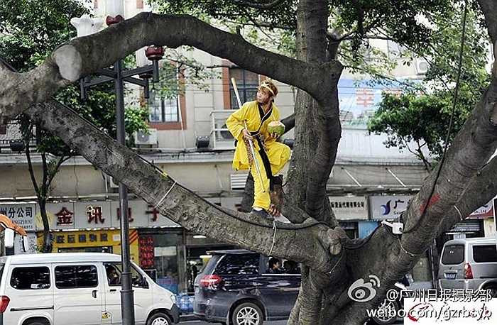 Nhiều người hiếu kỳ đua nhau chụp ảnh chàng Tôn Ngộ Không ngộ nghĩnh này