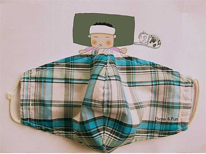 Từ những chiếc lá khô, bông hoa, đồ cắt móng tay, chiếc kéo, khẩu trang… Còi Xương đã vẽ nên những tác phẩm dễ thương, giàu hình tượng.