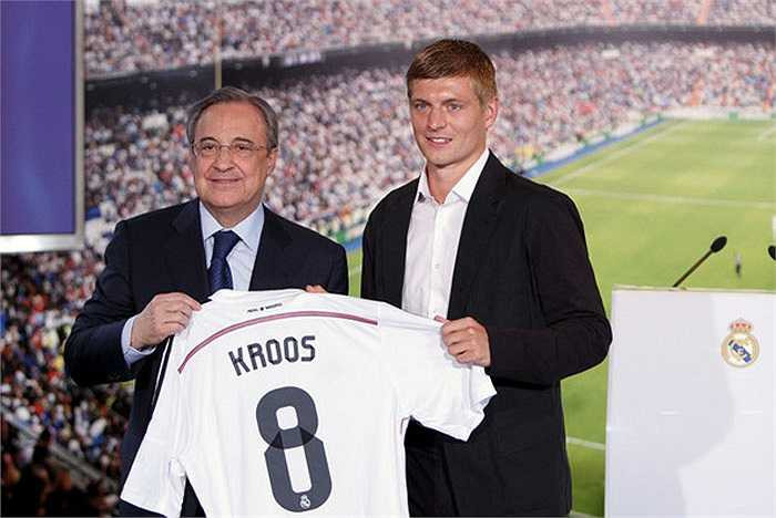 Đá thấp nhất là Toni Kroos. Real Madrid mua anh với giá 22 triệu bảng