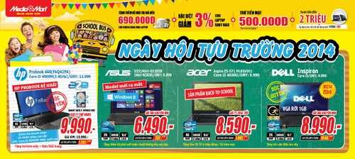 Khuyến mại tựu trường 2014 - Bão giảm giá hàng công nghệ tại MediaMart