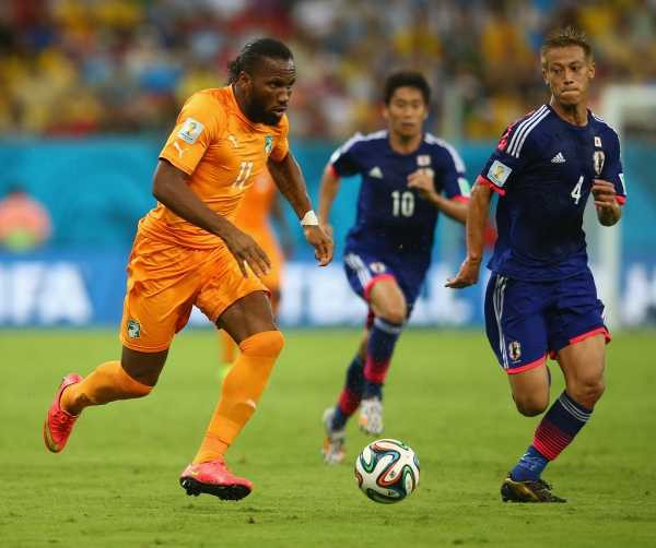 Tại World Cup 2014, Drogba cùng ĐT Bờ Biển Ngà bị loại từ vòng bảng