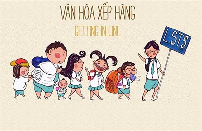Văn hóa xếp hàng khi di chuyển cũng như trong các hoạt động tập thể được teens Đinh Thiện Lý thực hiện nghiêm túc mọi nơi