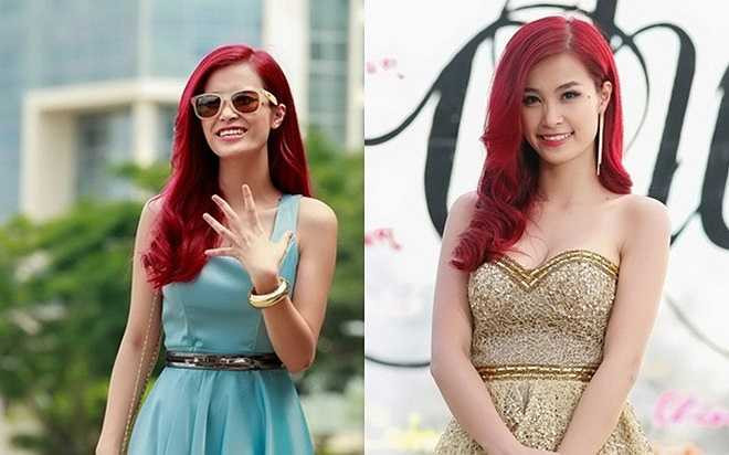 Đông Nhi cũng từng chạy theo trào lưu nhuộm tóc màu sáng cách đây không lâu, tuy nhiên, chỉ một thời gian ngắn, cô lại trở về với tóc đen nguyên thủy.