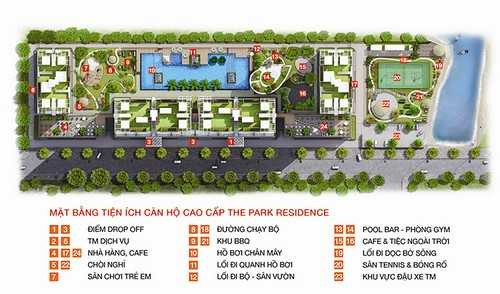 Hồ bơi chân mây rộng 2000 m2 tại The Park Residence