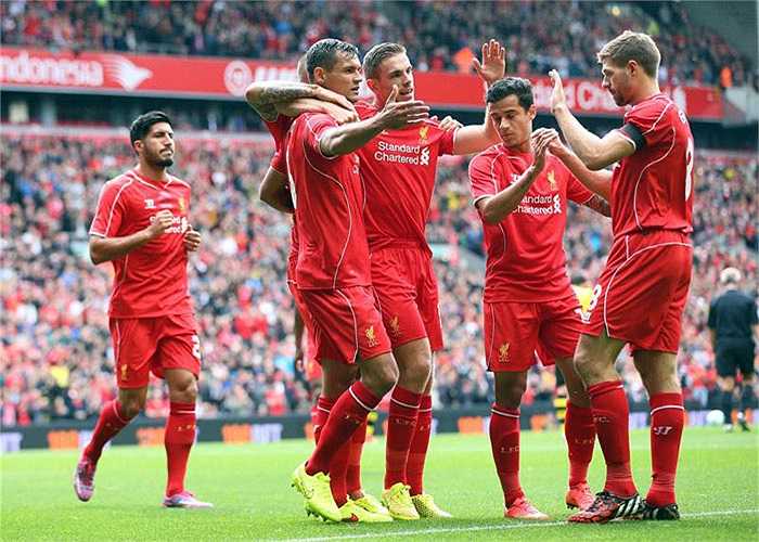 Kém một chút là Liverpool, với mức 175 triệu