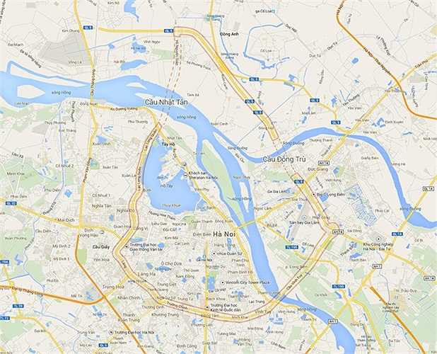 Khi cầu Nhật Tân và cầu Đông Trù hoàn thành sẽ giúp khép kín đường vành đai 2. Đồ họa: Nguyên Anh.