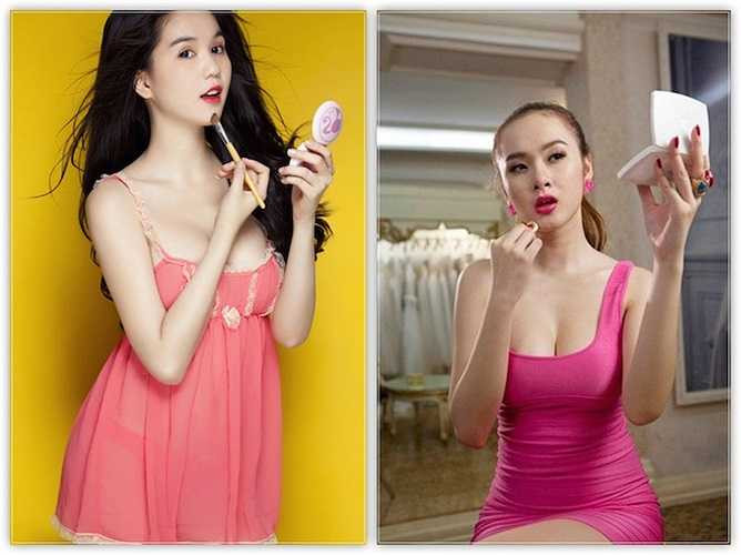 Nếu như thế mạnh của Ngọc Trinh là hình thể và làn da trắng muốt, Angela Phương Trinh thu hút mọi ánh nhìn nhờ vẻ quyến rũ rất đàn bà và sự tươi mới. 