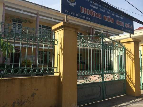 Trường Mầm non số 4 - nơi xảy ra vụ "ẵm" tiền bảo hiểm của các cháu.