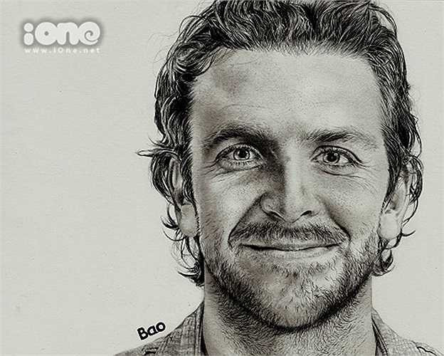 Một bức vẽ tài tử Bradley Cooper gây kinh ngạc với khả năng vẽ chi tiết đến không ngờ.