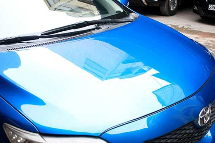 Sản phẩm sau khi đã phủ bóng, như một tấm gương phản chiếu. Tổng thời gian để hoàn thành phủ bóng khoảng 3-4 tiếng, chi phí vào khoảng 1,5-2 triệu.