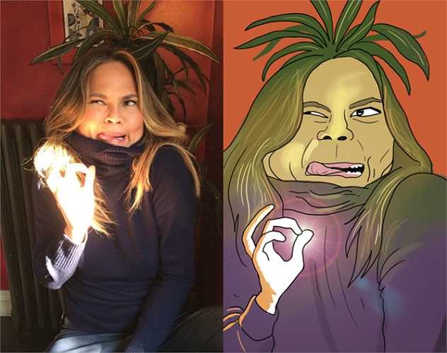 Ai cũng cố gắng chọn tấm hình xấu xí, hài hước nhất để vẽ lại.