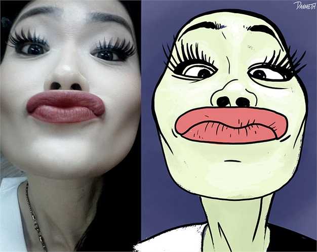 Một trong những bức hình theo trào lưu vẽ mặt xấu được đánh giá là độc đáo nhất.