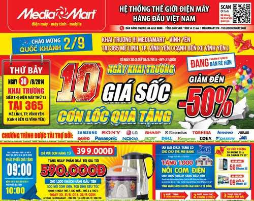 MediaMart sắp khai trương siêu thị thứ 15 ở Vĩnh Phúc