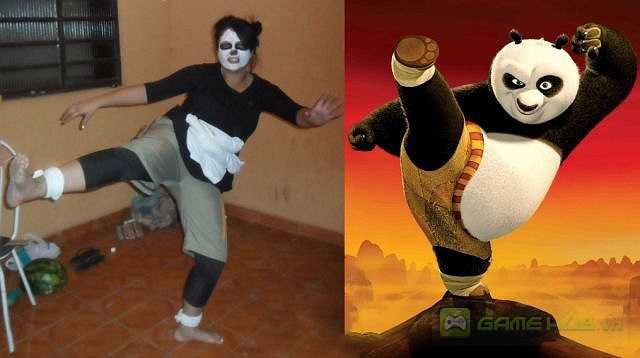 Chàng gấu Panda đáng yêu cũng được cosplay vô cùng hài hước