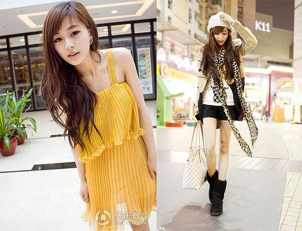 6. Vương Vỹ Anh, sinh năm 1991, tốt nghiệp chuyên ngành thông tin và máy tính của Đại học Hồ Bắc. 9x xinh đẹp cao 1m63, được nhiều người biết đến nhờ sự đa dạng trong phong cách thời trang.