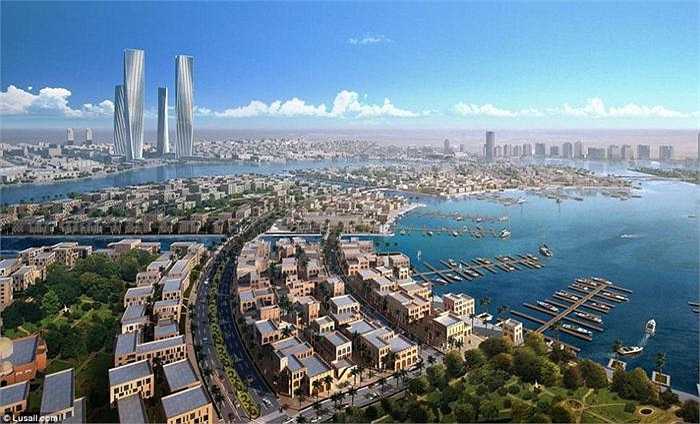 Toàn cảnh siêu thành phố Lusail, được Qatar xây dựng để phục vụ World Cup 2022. Đây sẽ là nơi diễn ra lễ khai màn và bế mạc giải đấu bóng đá danh giá nhất hành tinh. 
