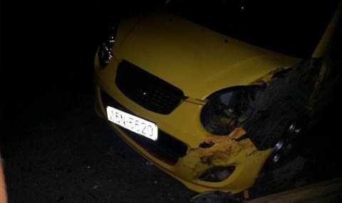  Chiếc xe 4 chỗ được cho đã va chạm với xe khách của công ty Sao Việt