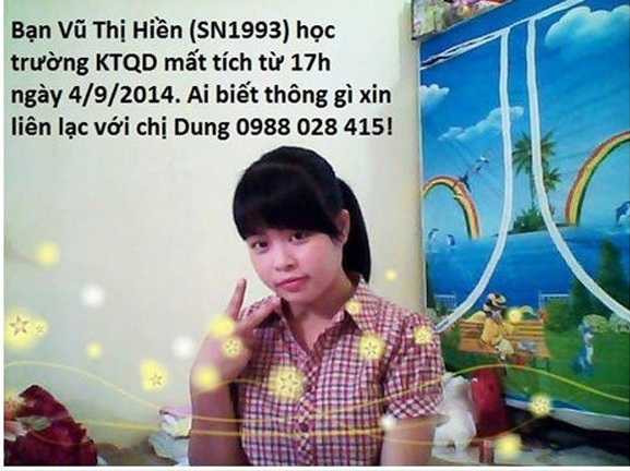 Nữ sinh viên năm 3 mất tích bí ẩn khi đi dạy thêm