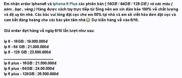 Cẩn trọng 'bẫy' khi đặt mua iPhone 6