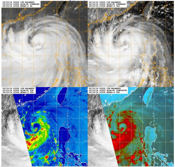 Hình ảnh vùng ảnh hưởng và hướng đi của bão số 3 do Cơ quan Khí tượng Thủy văn Hồng Kông cung cấp