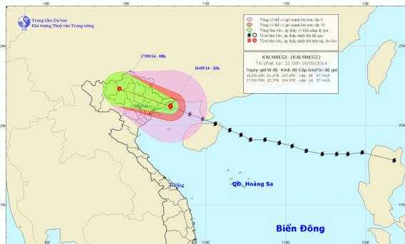 Tâm bão đang tiến thẳng vào Quảng Ninh, gió giật kinh hoàng