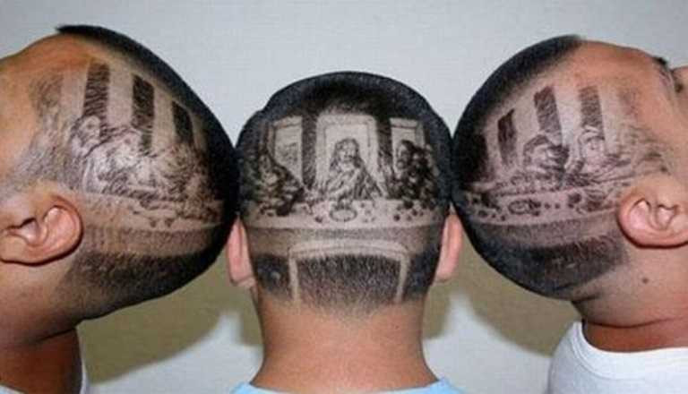 Khi cắt tóc trở thành một sáng tạo nghệ thuật. Trong ảnh chàng trai sở hữu nguyên một bức tranh độc đáo trên đầu.