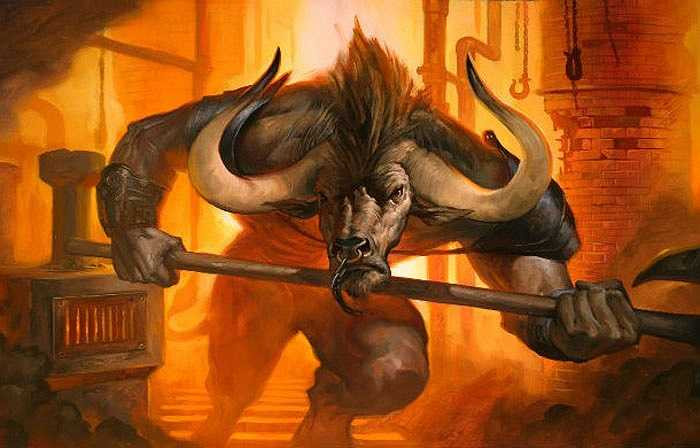 Minotaur là quái vật nửa người nửa bò đáng sợ trong thần thoại Hy Lạp. Nó sống trong mê cung Crete và mỗi năm nhà vua phải cống nạp 7 chàng trai và 7 cô gái để nó ăn thịt.