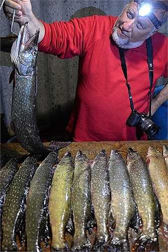 Cá được bày bán sau mỗi chuyến đi câu