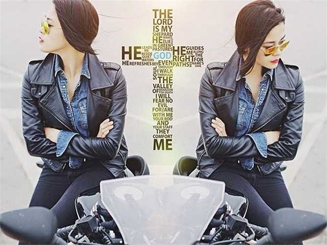 Những hình ảnh cá tính của cô gái sở hữu Ducati hồng đang được dân mạng truyền tay nhau liên tục. Ảnh: Đất Việt.