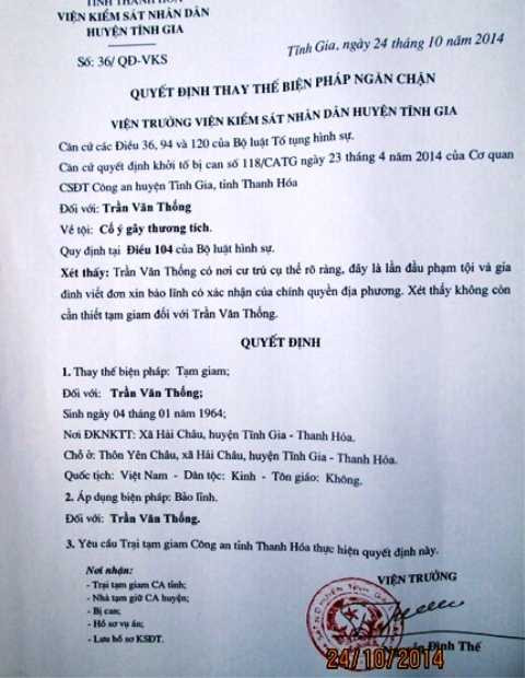 Cố ý gây thương tích, hủy án sơ thẩm, TAND huyện Tĩnh Gia, Thanh Hóa