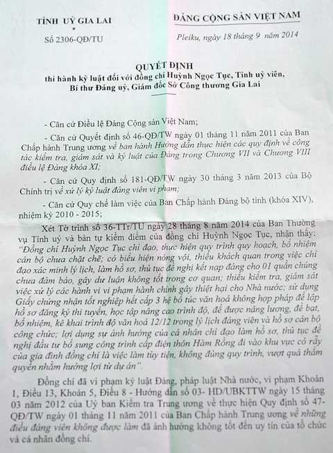 Tỉnh ủy viên dùng giấy tờ không hợp pháp để tiến thân