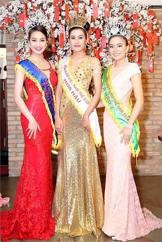 Cận cảnh nhan sắc Hoa hậu và hai Á hậu của cuộc thi.