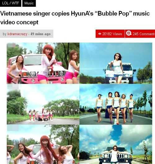 Fan HyunA phát cáu vì Bảo Thy (trái) bắt chước Bubble Pop.
