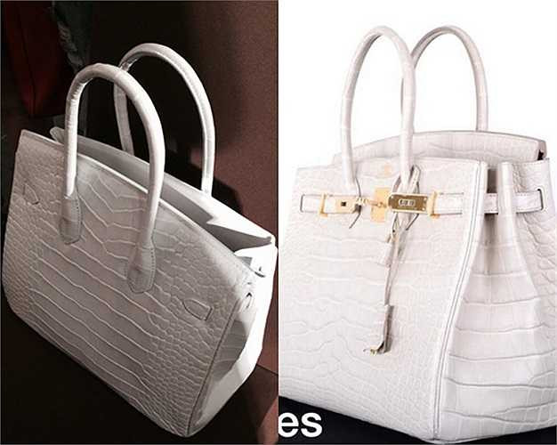 Chiếc túi của Lý Nhã Kỳ (trái) bị tố là nhái túi Hermes