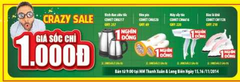 Săn” hàng điện máy 1000đ trong ngày vàng khuyến mại