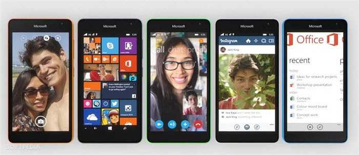 Máy chạy Windows Phone 8.1, cài sẵn ứng dụng Lumia Camera, Microsoft Office, Skype, OneNote, Cortana (tùy thị trường) và miễn phí 15 GB không gian lưu trữ đám mây OneDrive. 