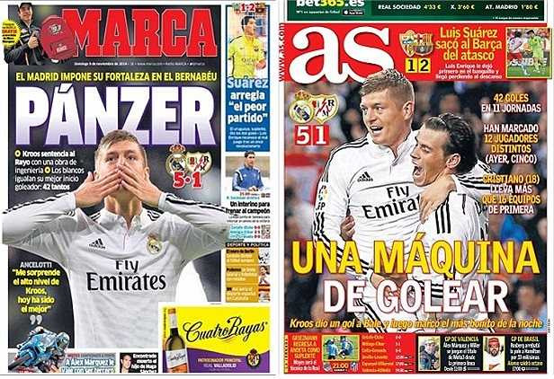 Với phong độ xuất sắc của Ronaldo, Real Madrid cũng đang được tán dương hết lời bởi truyền thông Tây Ban Nha. 