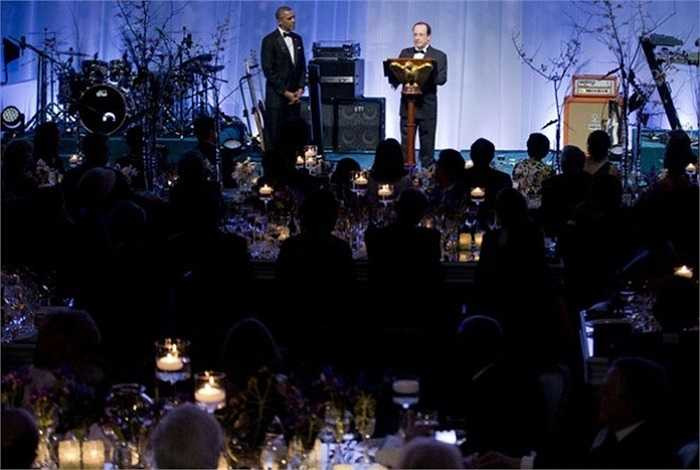 Đây là quốc yến do Tổng thống Mỹ Barack Obama tổ chức trọng thể tại Nhà Trắng để chiêu đãi người đồng cấp Pháp Francois Hollande hồi tháng 2/2014.