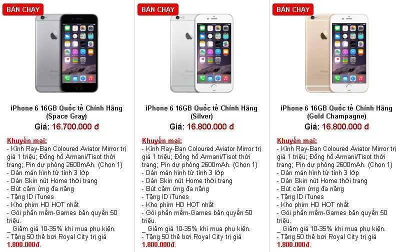 Giá iPhone 6 xách tay giảm mạnh ngay khi hàng chính hãng bán ra