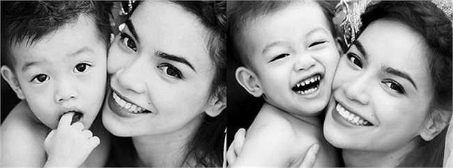 Hồ Ngọc Hà hạnh phúc bên cậu con trai kháu khỉnh Subeo. Dù cuộc sống hôn nhân gặp không ít sóng gió nhưng Hà Hồ vẫn mạnh mẽ vượt qua và giữ mãi nụ cười rạng rỡ.